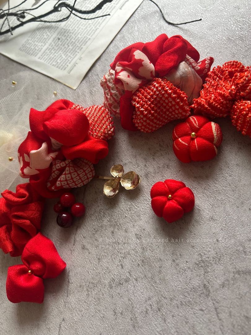 七五三　七五三髪飾り　ヘッドドレス　着物髪飾り　リメイク髪飾り　075