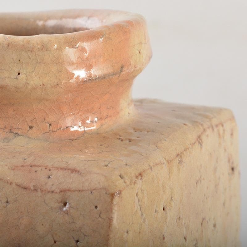 萩焼　十三代　田原陶兵衛作　菱花入　共布　共箱　V　R7158