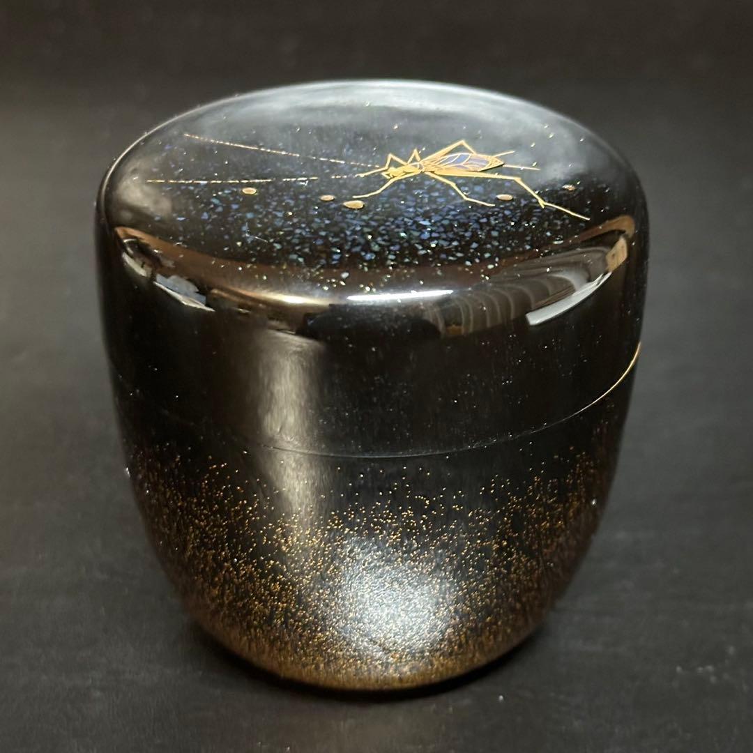 虫 棗/螺鈿 鈴虫 蒔絵 棗！『田中 貴司』作！共箱/共布/栞付★一后一兆 師事