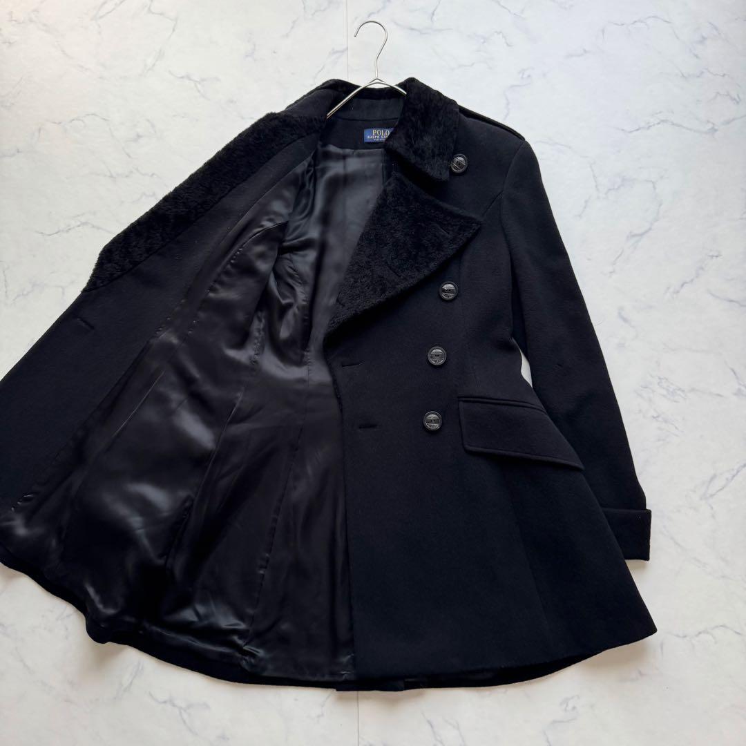 ポロラルフローレン カシミヤ混 ロングコート ナポレオンコート 2way ダブル