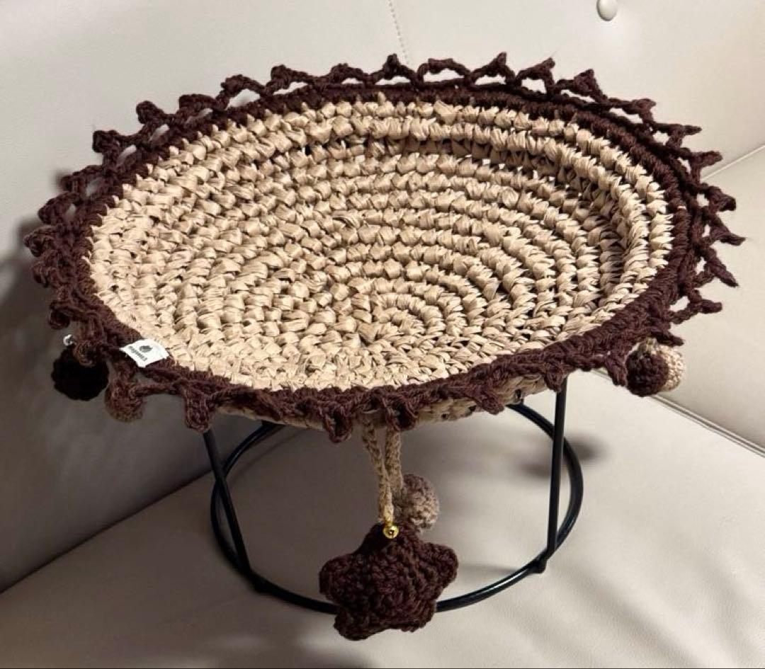 猫用　ベッド（ベージュ×ブラウン）　ハンドメイド　magoooz3