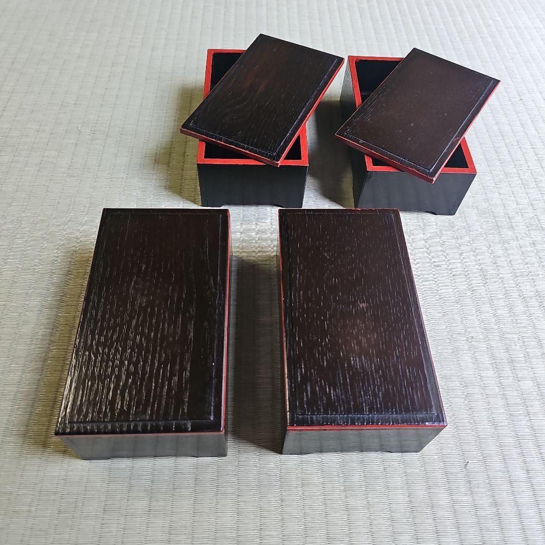 明治ロマン/1870年物/当時物】戦前物 漆塗り弁当箱 漆器 膳の箱 四客4客