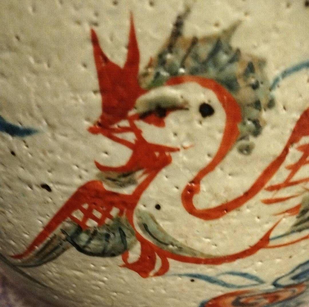 中国古玩　鳳凰紋様　壷