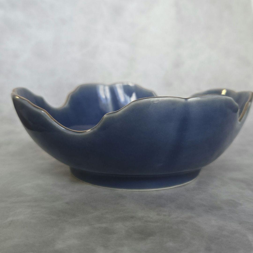 無傷　完品　古伊万里　瑠璃釉　変形皿　江戸　骨董　金直し　金継ぎ　アンティーク