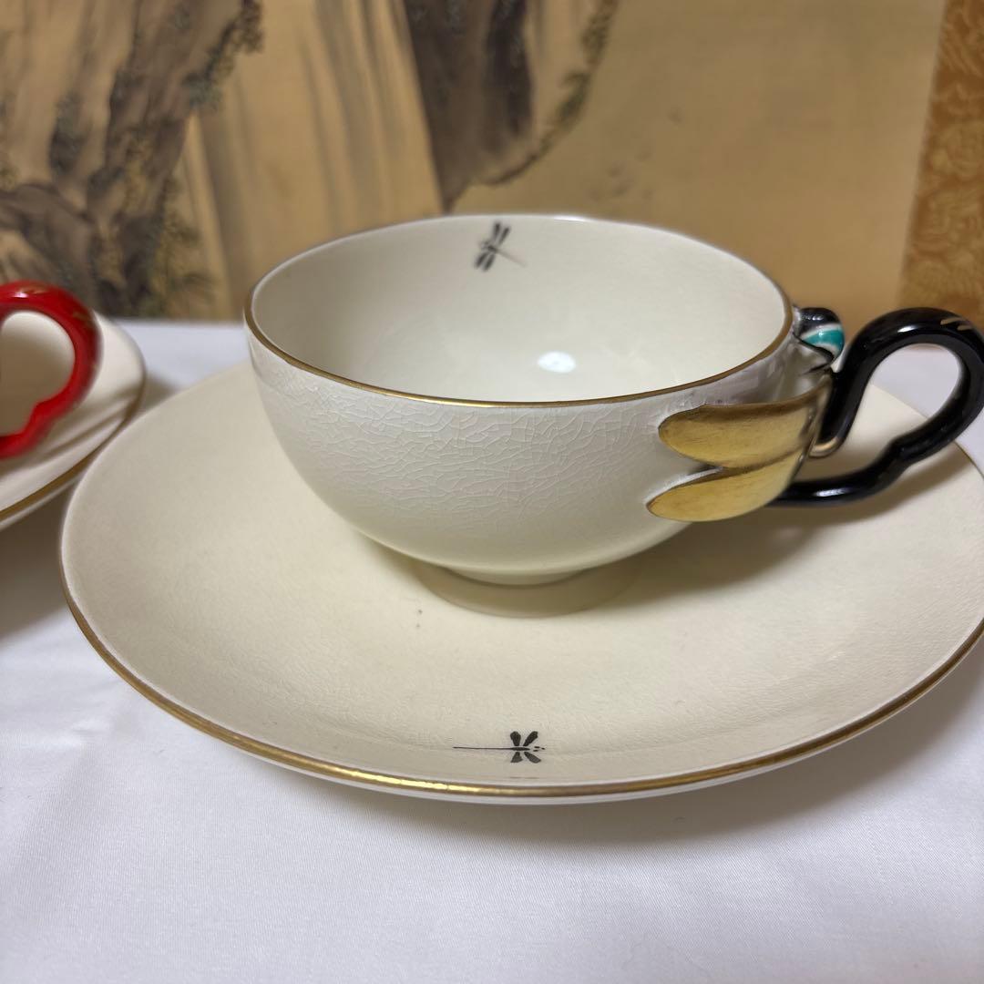 15代 沈壽官 薩摩蜻蛉ティーカップ　本物保証　 共箱　琹 2セット