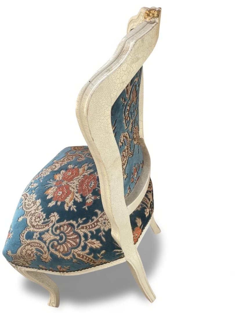 金華山織 猫脚 イタリア　ダイニングチェア ホワイト　 アンティーク　12c07