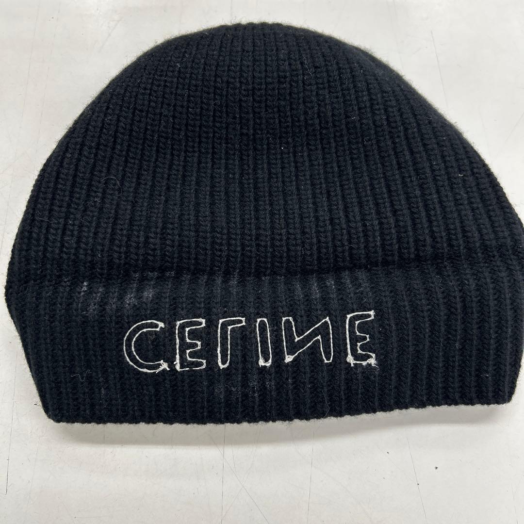 CELINE ニット帽 黒　セリーヌ　ビーニー　ユニセックス