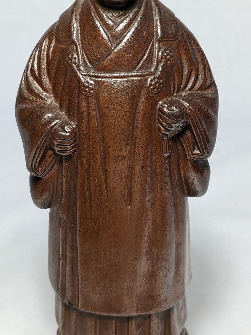 西村春湖 備前焼 奥村五百子像 春湖苑識箱 陶像 置物 オブジェ 名工 希少