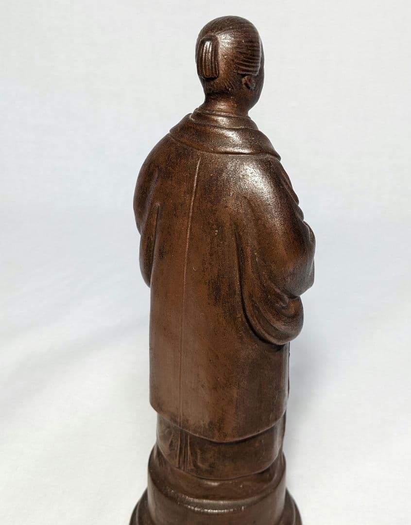 西村春湖 備前焼 奥村五百子像 春湖苑識箱 陶像 置物 オブジェ 名工 希少