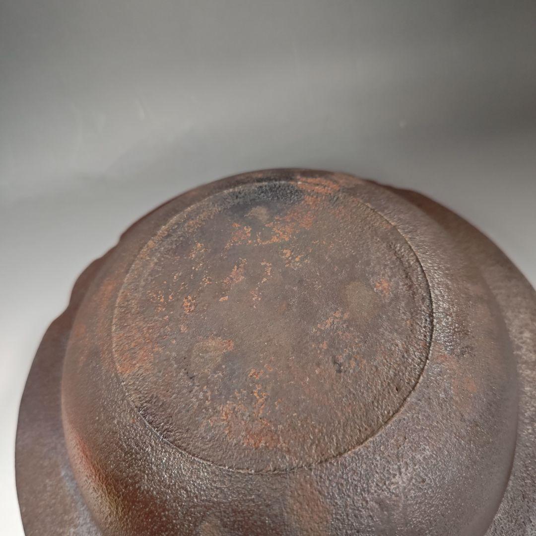 イ444 茶釜『釜師　佐藤清光作』『遠山霰　透木釜　共箱』鉄釜　茶道具