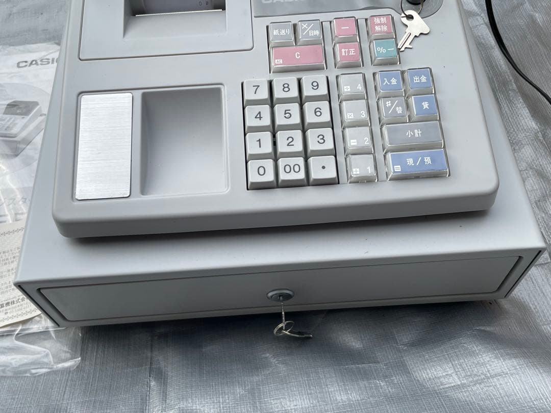 【動作品】CASIO カシオ電子レジスター 107ER 本体・鍵・取扱説明書付