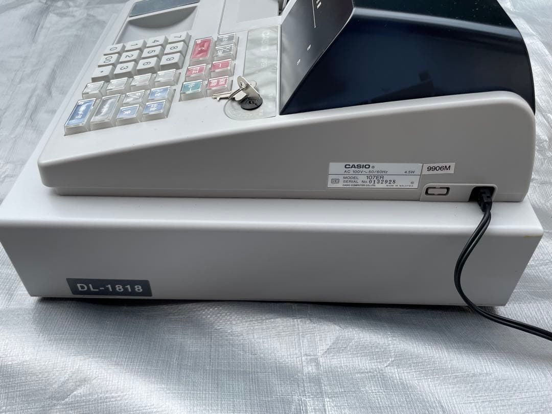 【動作品】CASIO カシオ電子レジスター 107ER 本体・鍵・取扱説明書付