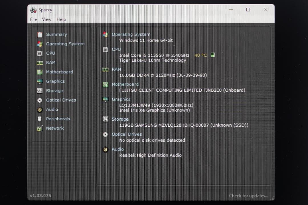13.3インチノートPC 富士通 LIFEBOOK WU-X/F3