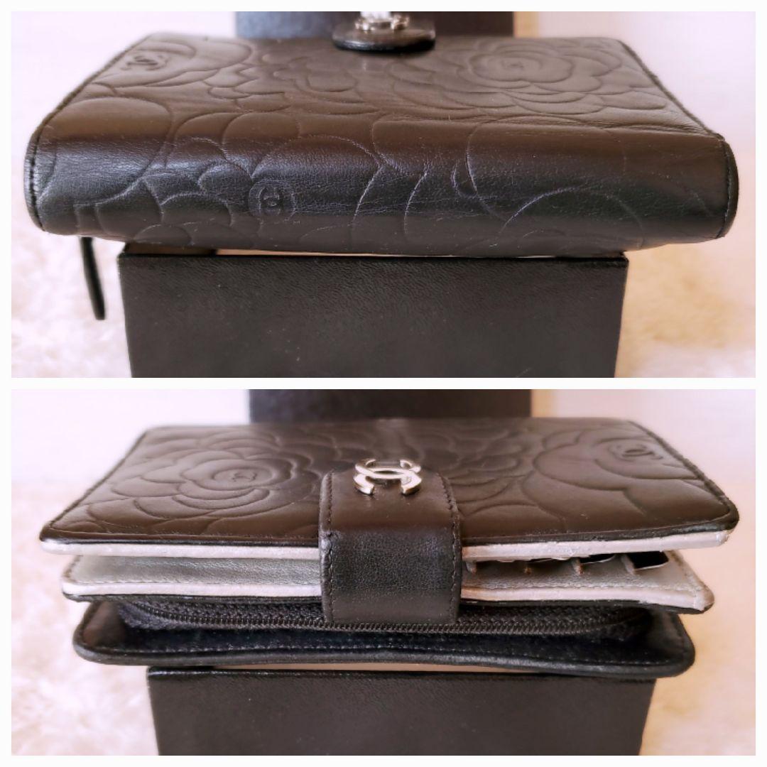 シャネル　CHANEL 財布　二つ折り　折り財布　カメリア