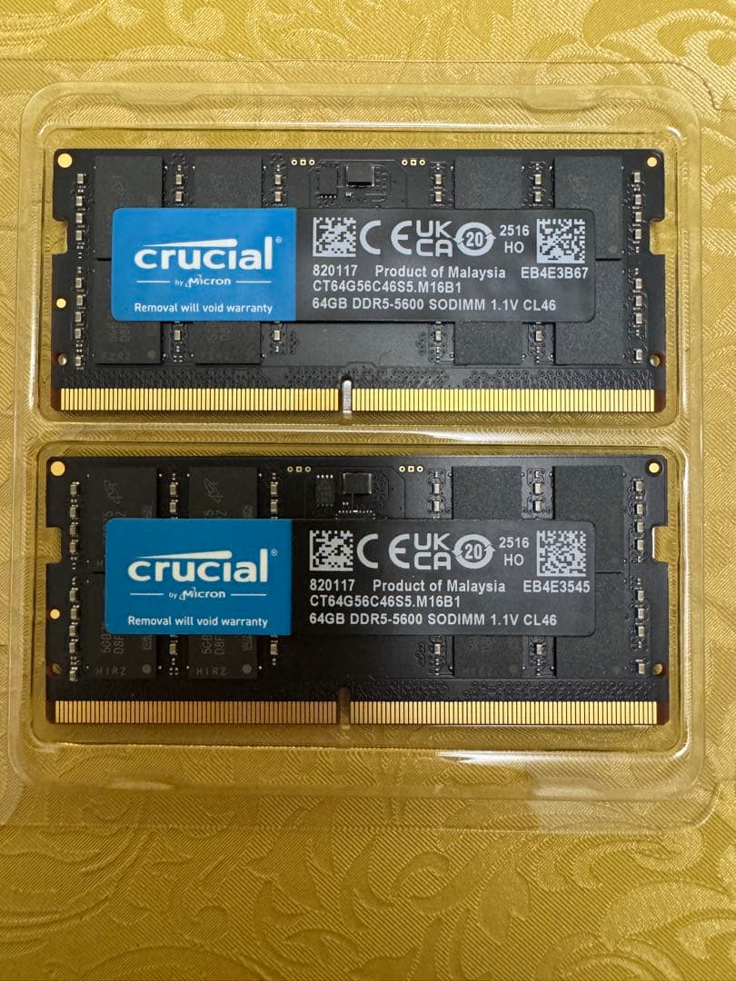 Crucial DDR5-5600 128GB (2x64GB) 中古
