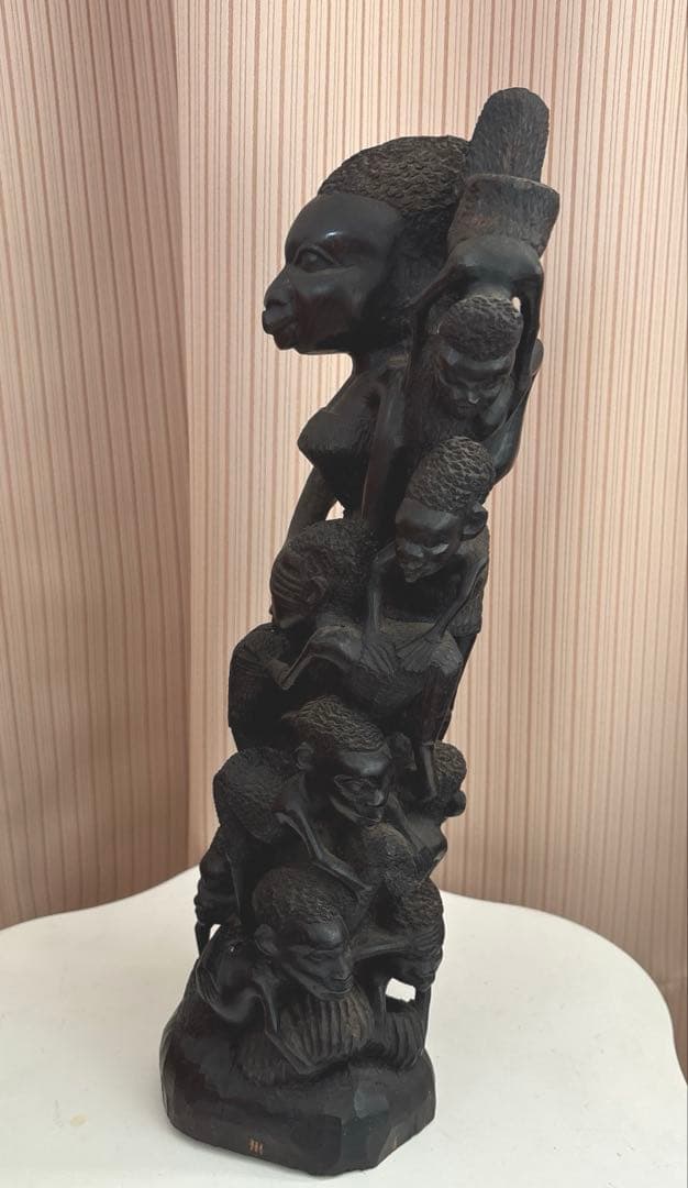 マコンデ彫刻　古美術　アフリカ　黒檀　木彫　民藝　民芸　彫刻