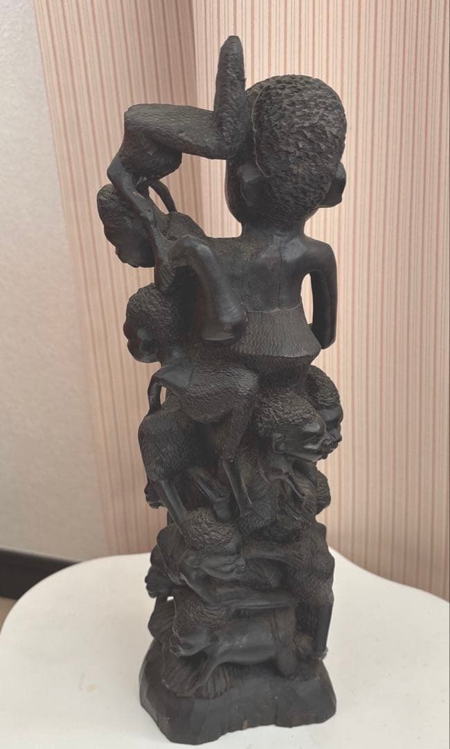 マコンデ彫刻　古美術　アフリカ　黒檀　木彫　民藝　民芸　彫刻