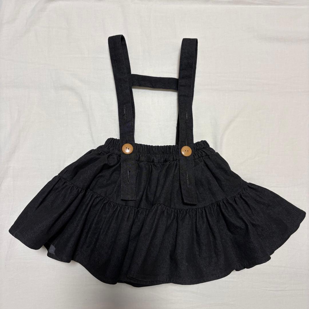 wonny ribbon ブラックデニムスカートM