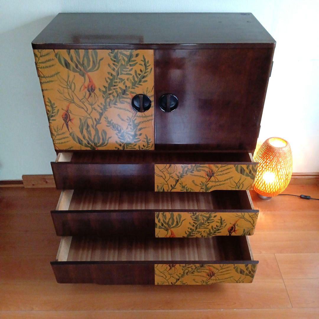 昭和レトロ　箪笥　キャビネット　金魚　着物　着物箪笥 キッチュ