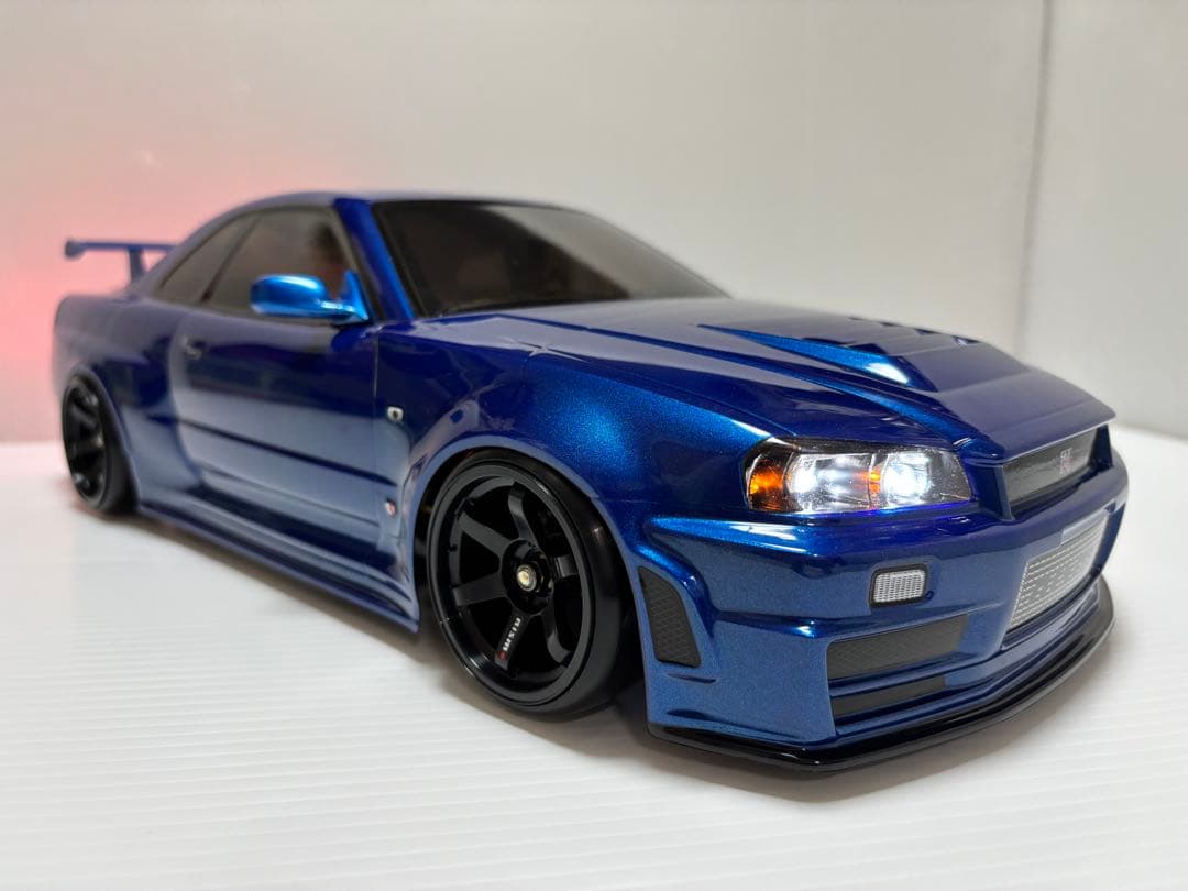 【未走行】タミヤ TT-02 メカ無し ＋ R34 GT-Rボディー