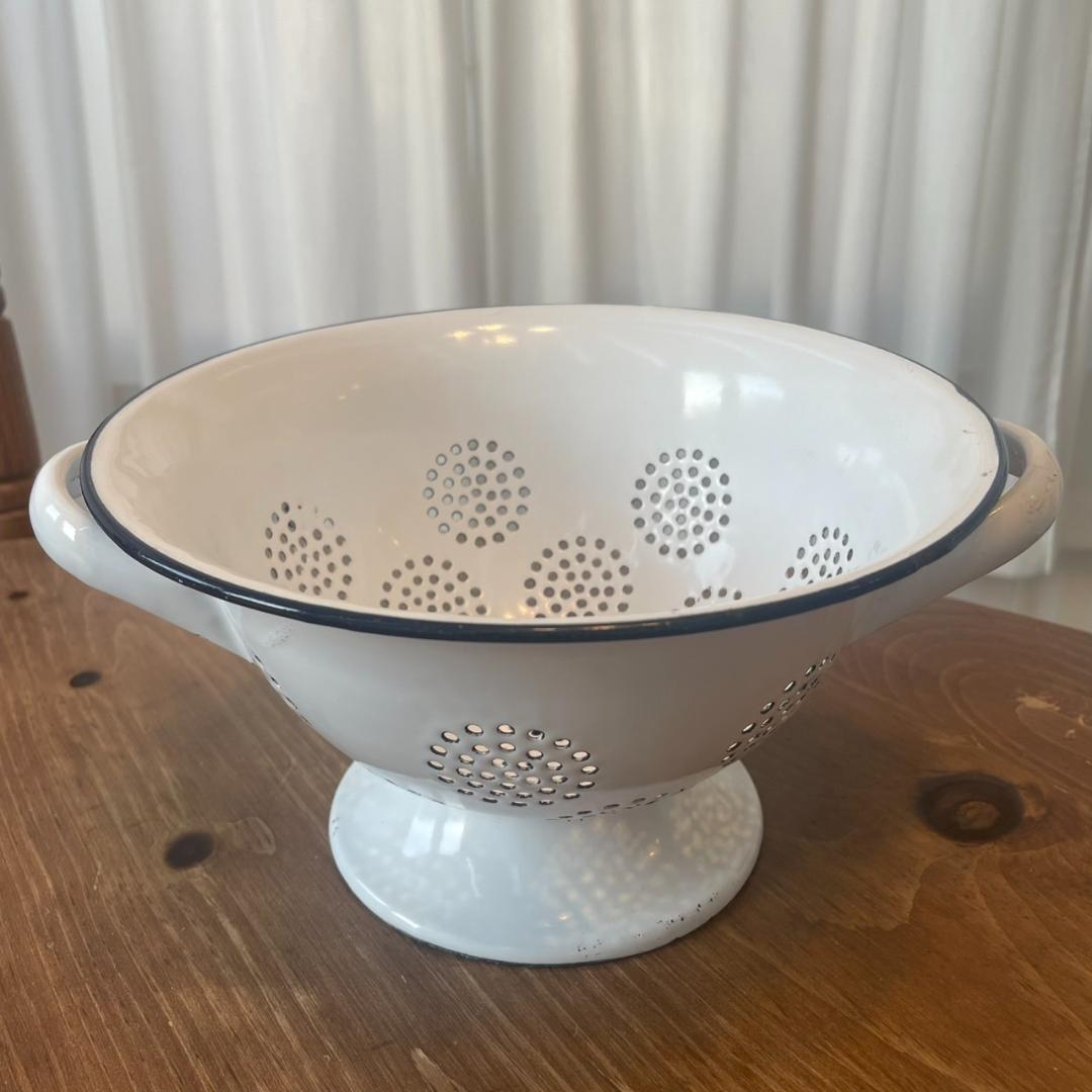 イギリスアンティーク ホーロー コランダー ボウル セット ジャンク ビンテージ