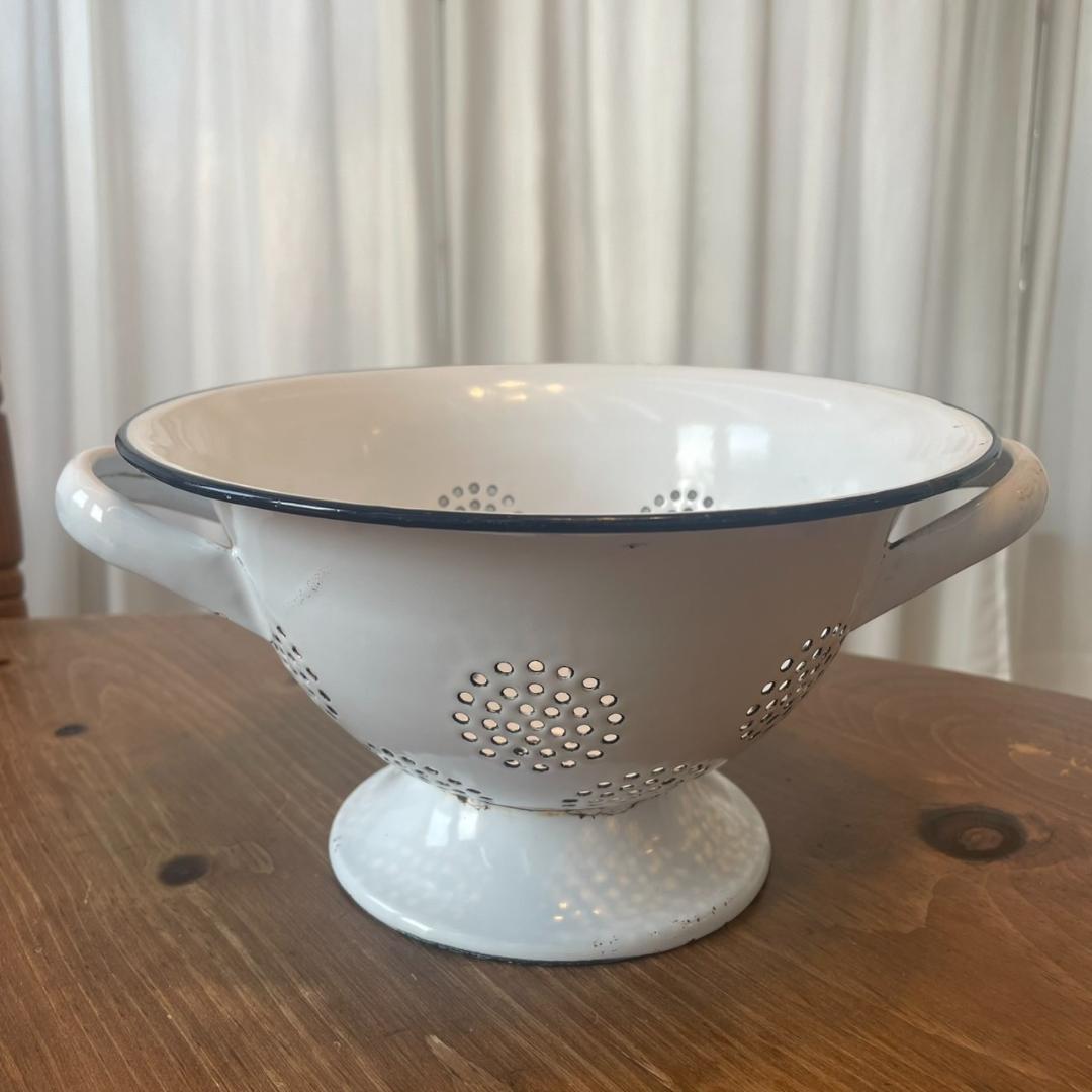 イギリスアンティーク ホーロー コランダー ボウル セット ジャンク ビンテージ