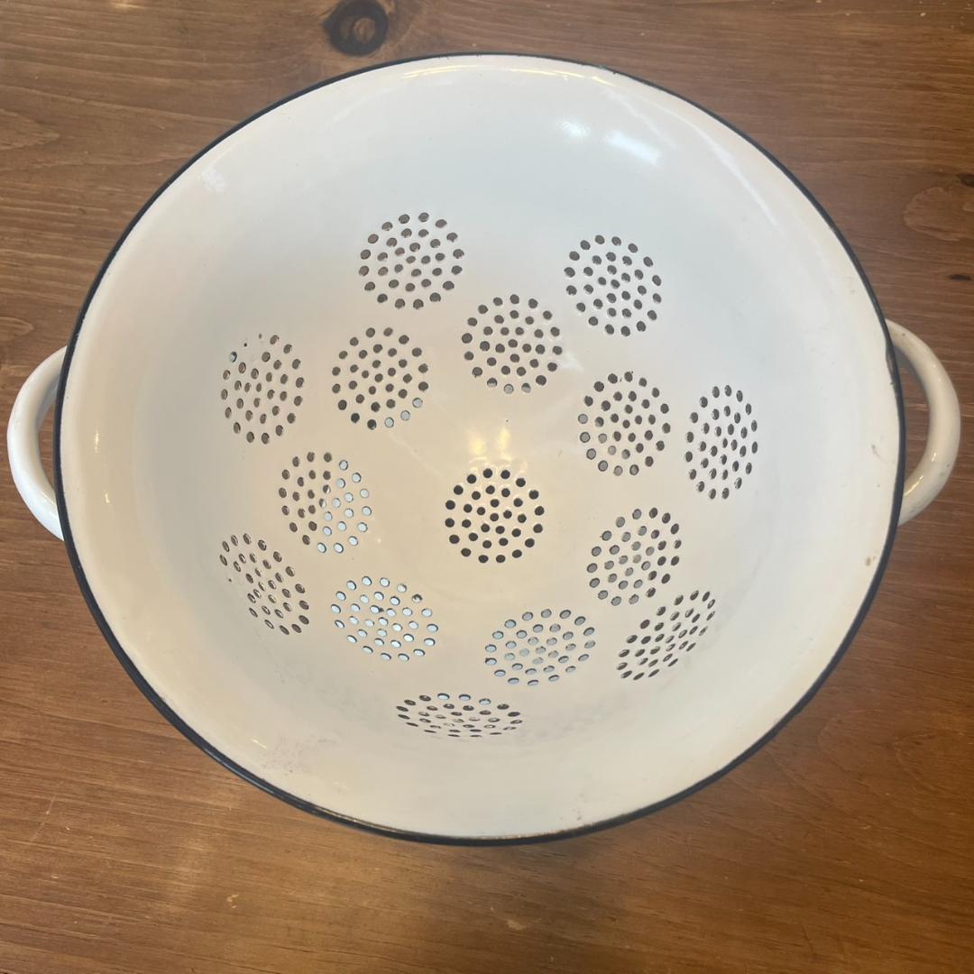 イギリスアンティーク ホーロー コランダー ボウル セット ジャンク ビンテージ