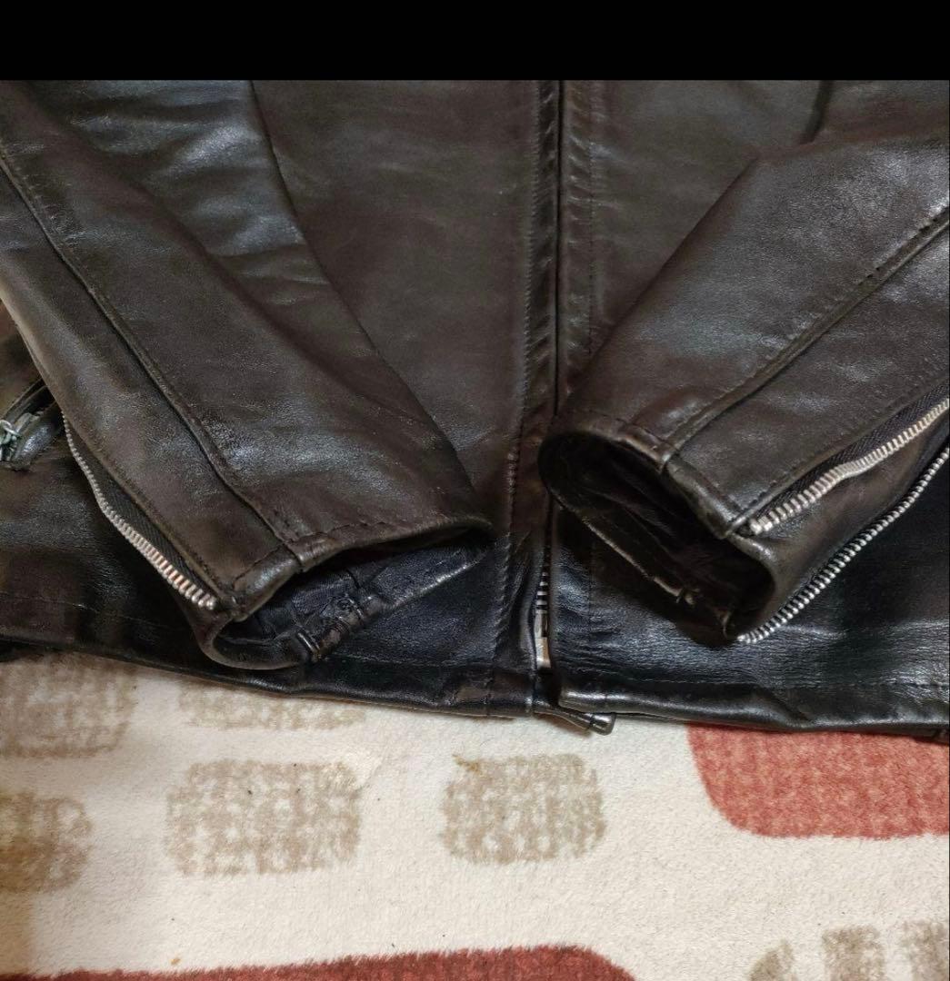 で*ン様 USA製　Schott　立ち襟シングルライダースジャケット　641