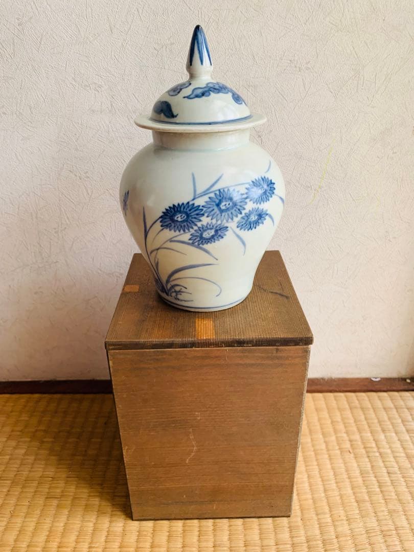 中国明時代染付(青花)お壺