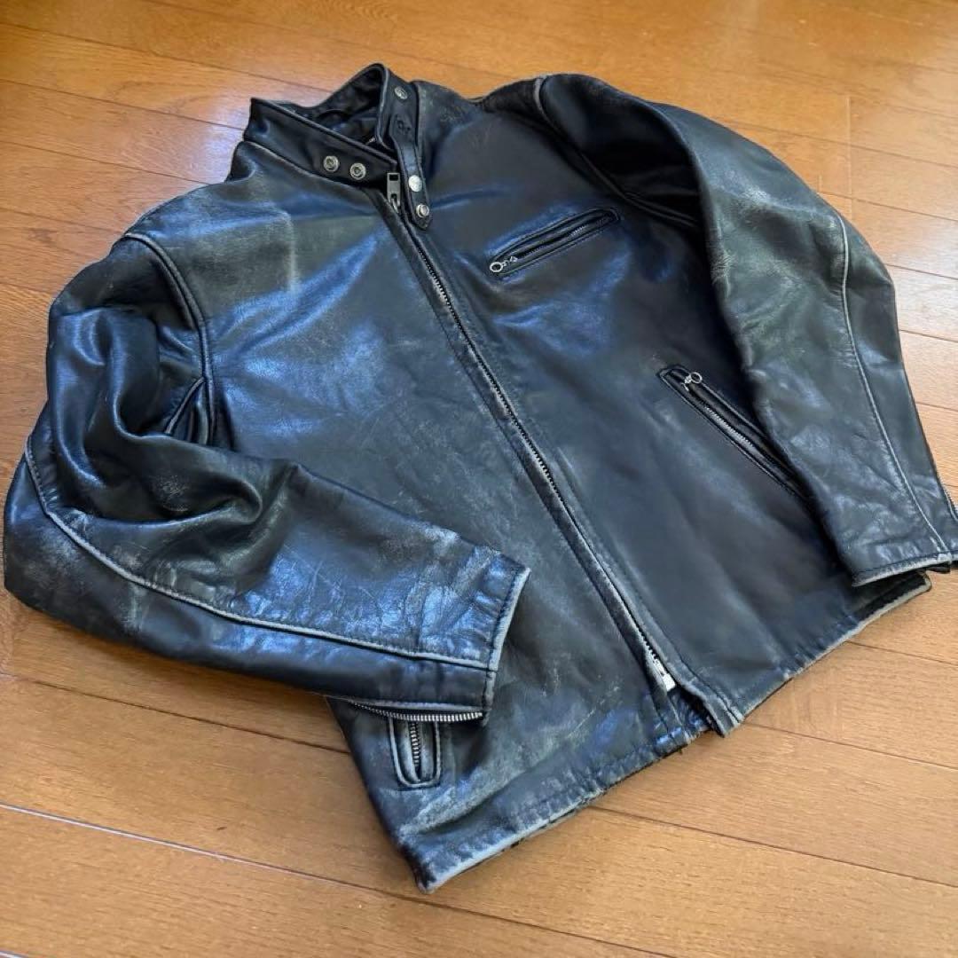 激味 SCHOTT 641 シングルライダース ボアライナー 38 USA