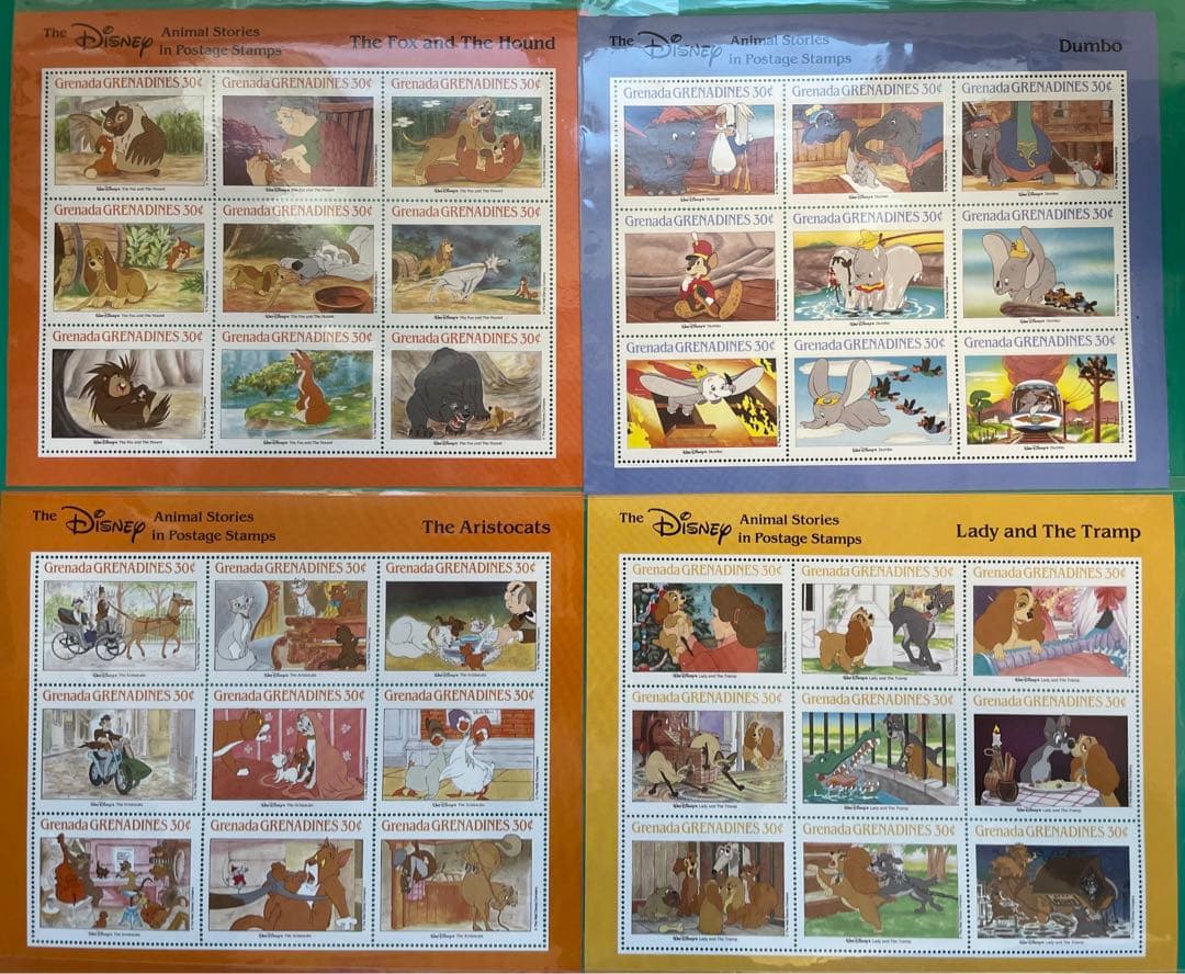 【6点まとめ売り】ディズニー 切手 Grenada GRENADINES