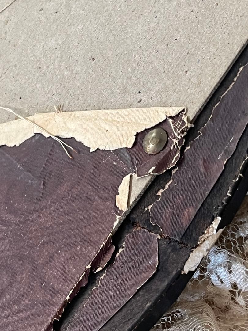 アンティークフランスナポレオンIII グローブドマリエ湾曲ガラスフレーム布花