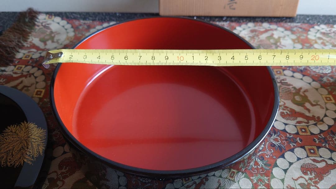 輪島塗黒塗菓子器