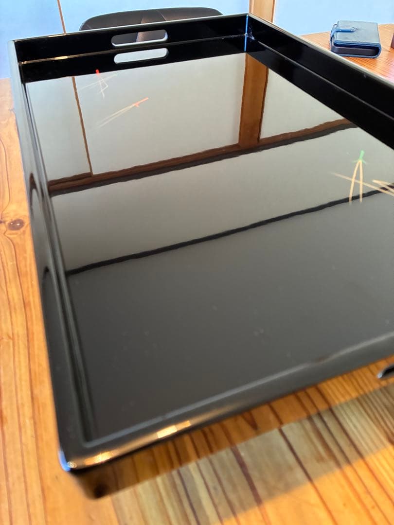 富山高岡塗/松葉漆黒　手入クロス・高台付i338