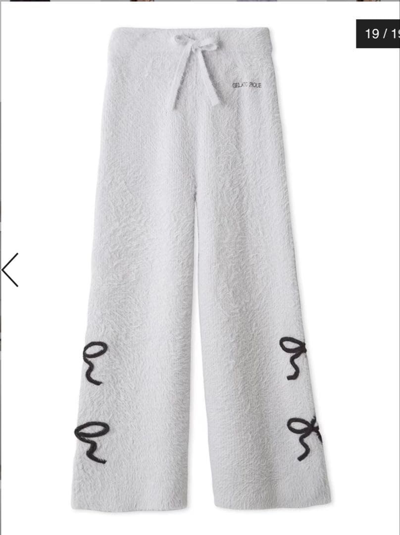 GELATO PIQUE リボン　Halloween ライトグレー ロングパンツ