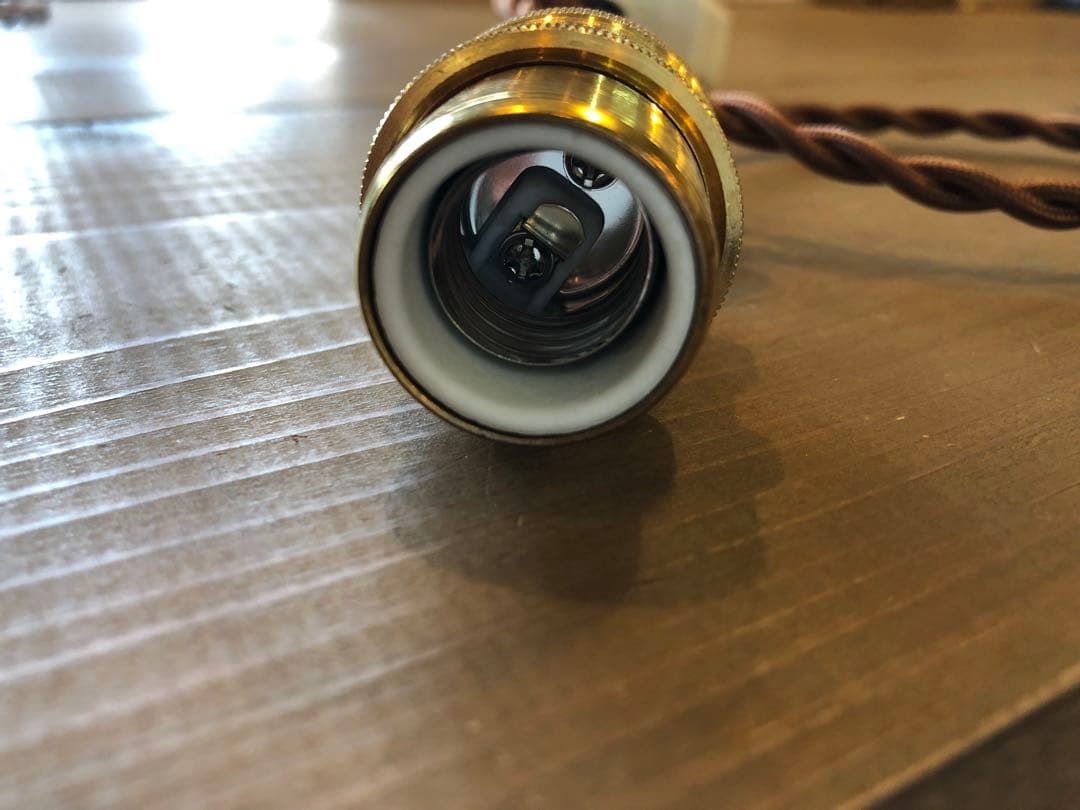 アンティークランプなどに使用するE17電球用の真鍮製ソケットコード(3本セット)