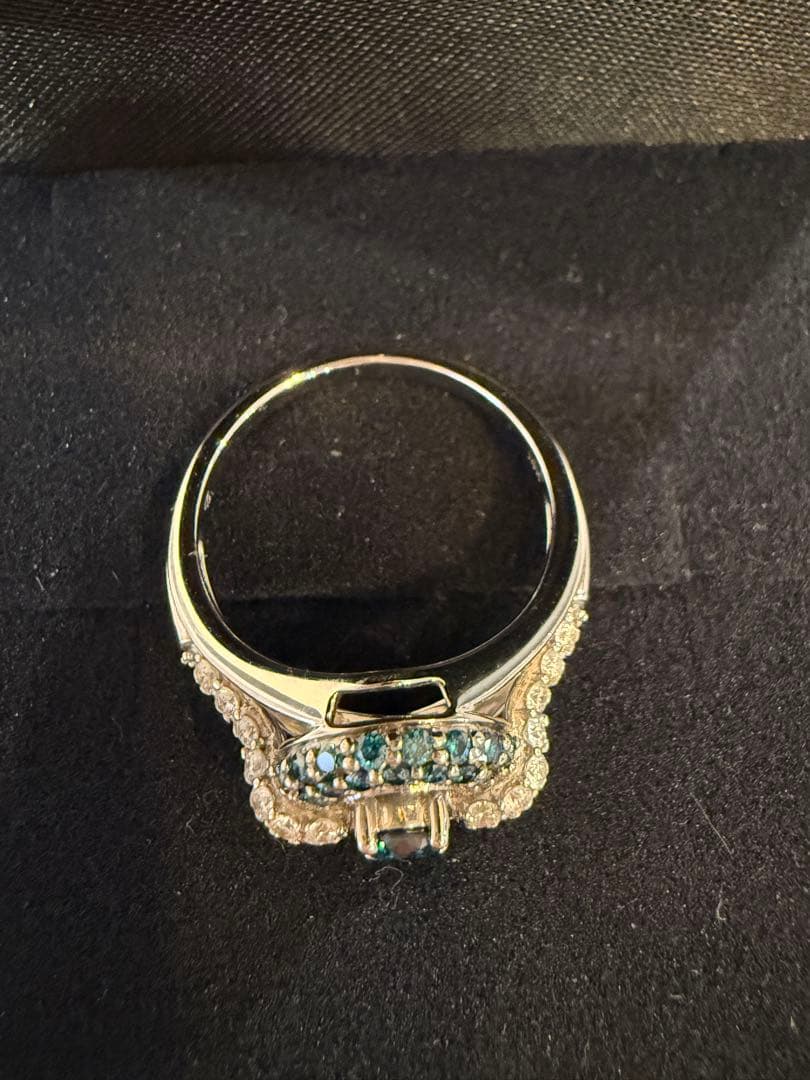 K14 ブルーダイヤモンド　デザイン　リング　12号