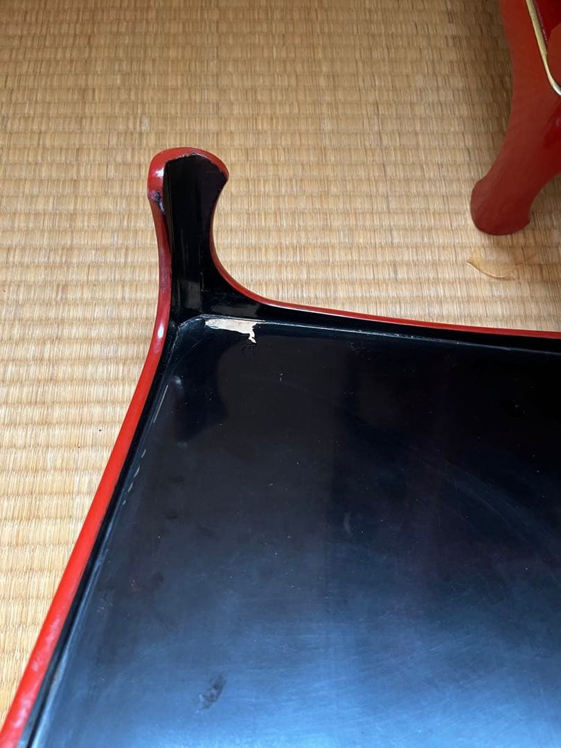 蔵出し 朱塗りのお膳6セットとその他　大量まとめセット！　レトロ品　漆器食器