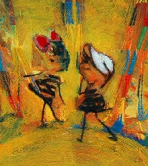 油絵 菅家令子絵 絵画インテリア額付(青緑＋金色の枠)F4-051120ひまわり