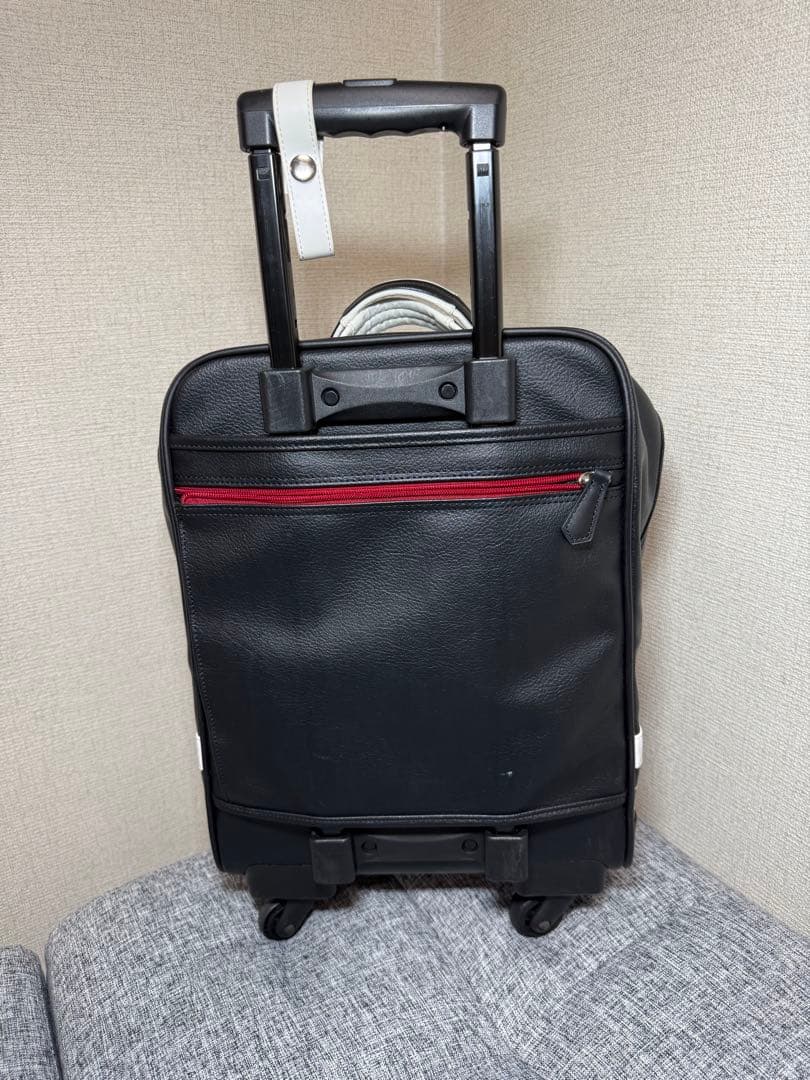 希少✨　カステルバジャック　鍵付き　レザー　キャリーケースブラック　デカロゴ