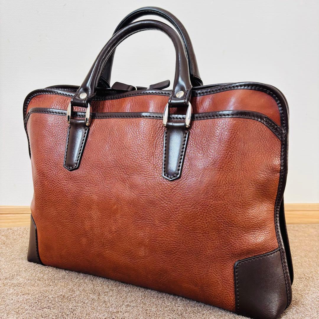 STEFANOMANO オールレザー　ブリーフケース　ビジネスバッグ　アルチェ