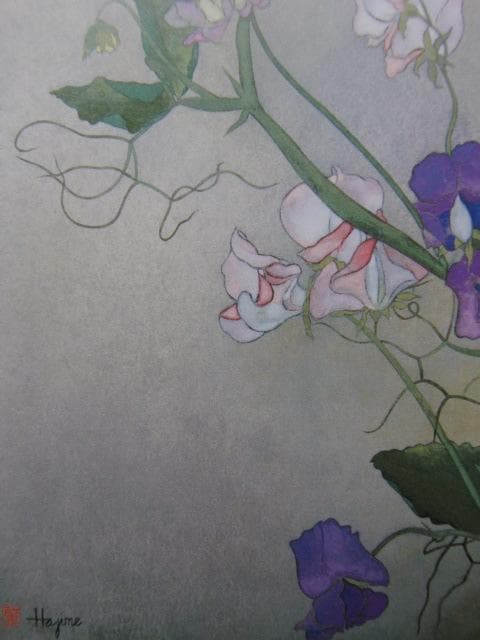 近藤肇、【スイートピー】、希少な額装用画集より、新品額装付