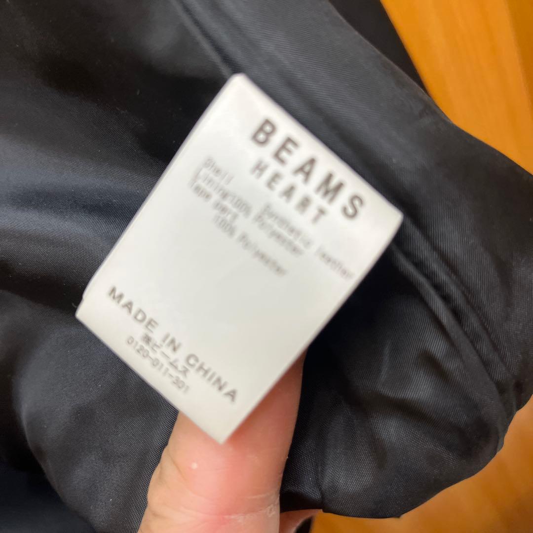BEAMS ブラック レザージャケット Mサイズシングル ライダース 革 黒