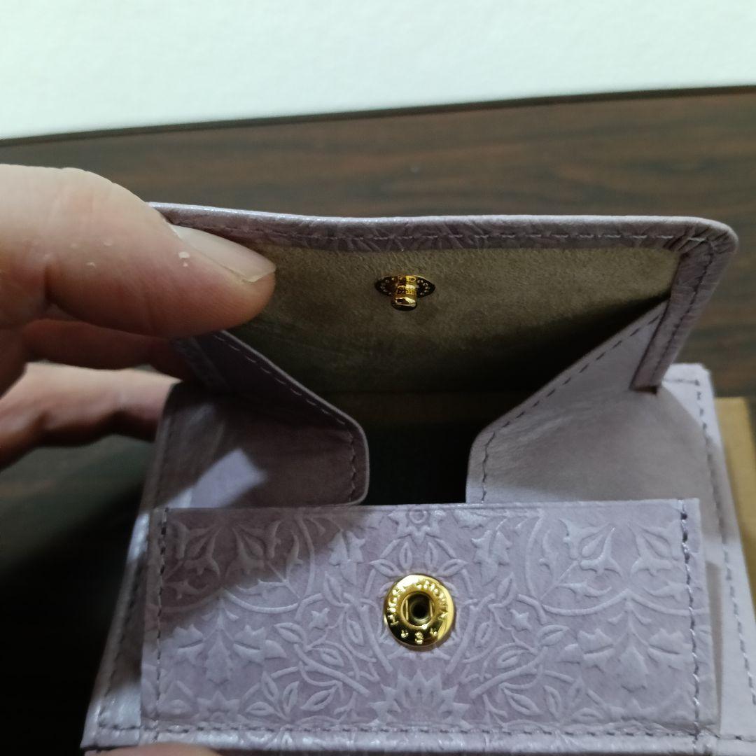 1-258　専用　HIRAMEKI モリス 2つ折り財布 くすみパープル 牛革