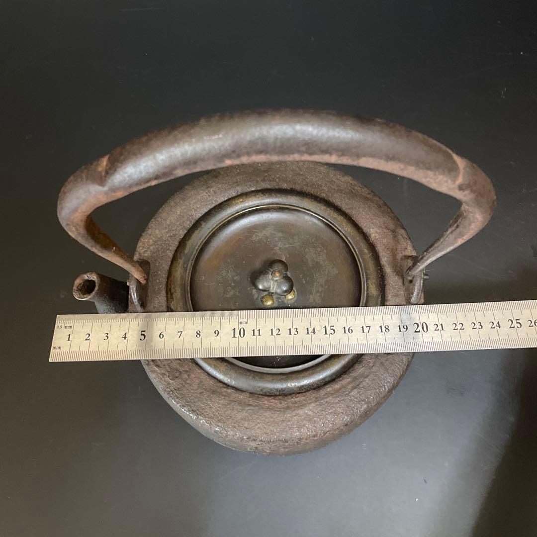 時代物　鉄瓶　大国　安之助　龍文堂銅蓋