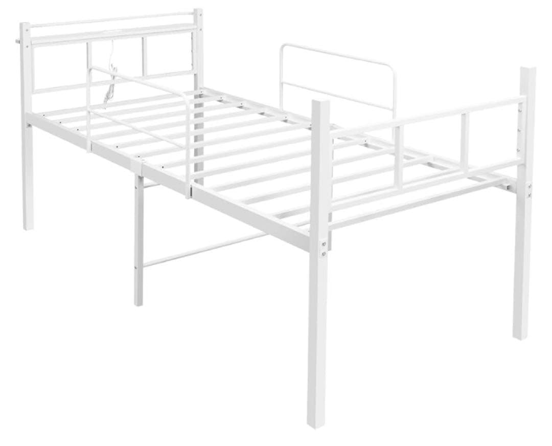 パイプベッド シングル スチール 宮付き ベッドフレーム シングルベッド