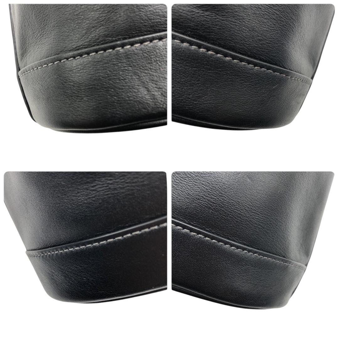 【極美品】COACHコーチ　ブラック　レザー　ショルダーバッグ　２WAY　巾着型