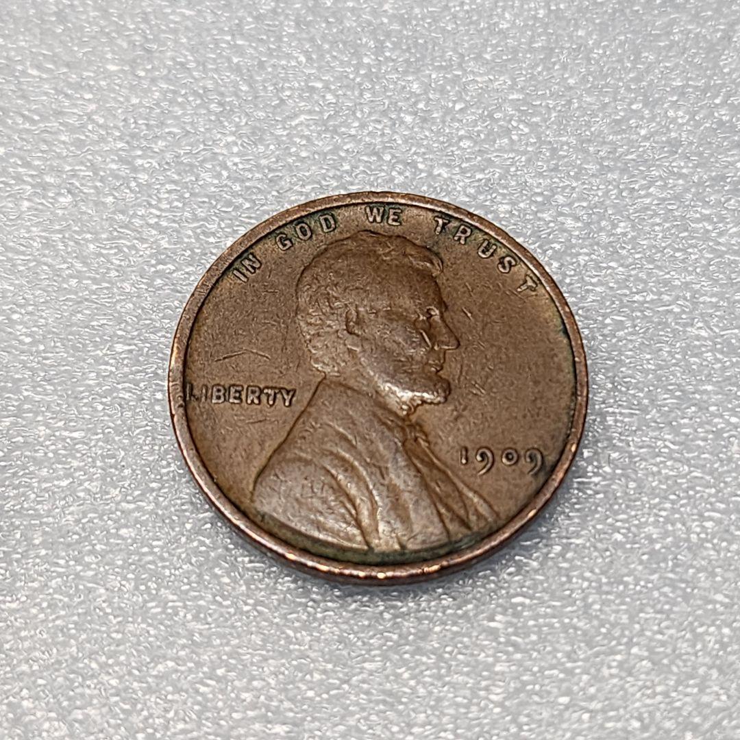 5796. 貴重 1909年 アメリカ リンカーン 麦 1セント 海外硬貨