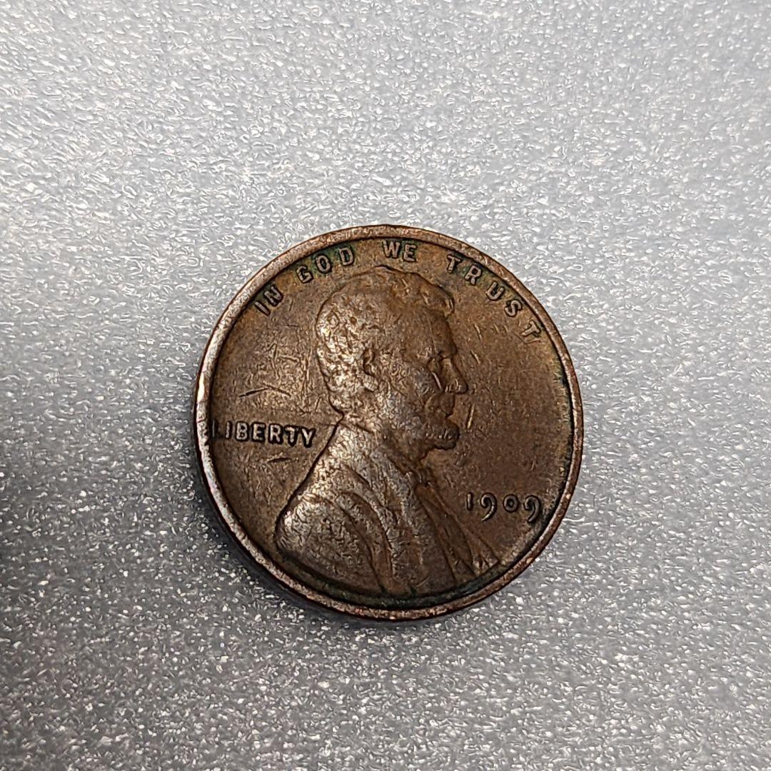 5796. 貴重 1909年 アメリカ リンカーン 麦 1セント 海外硬貨