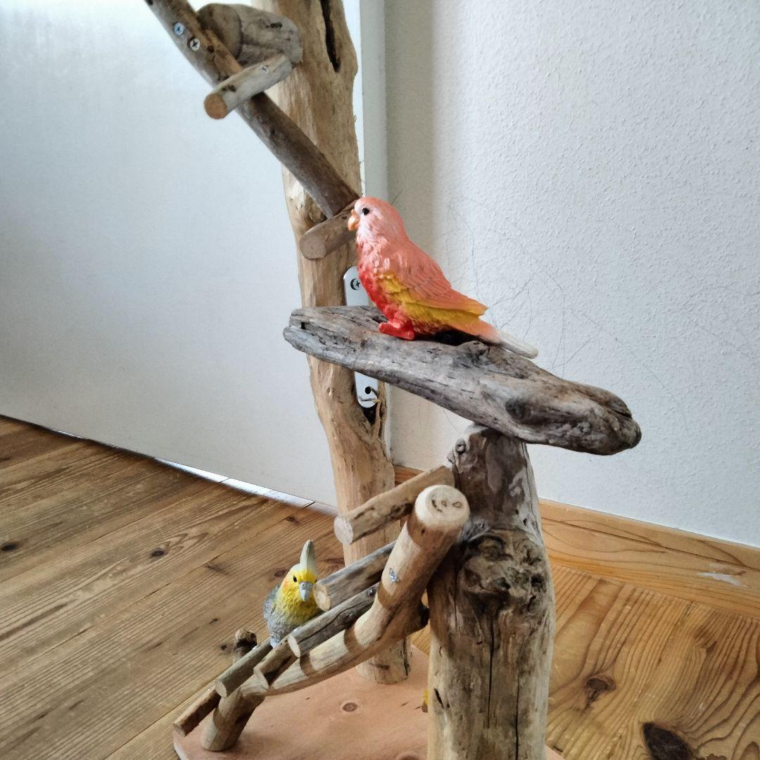 おつぶバードアスレチックジム㊽ 天然木 自然木 流木 止まり木 インコ